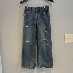 Zara Girls Distressed Wide Leg Jeans